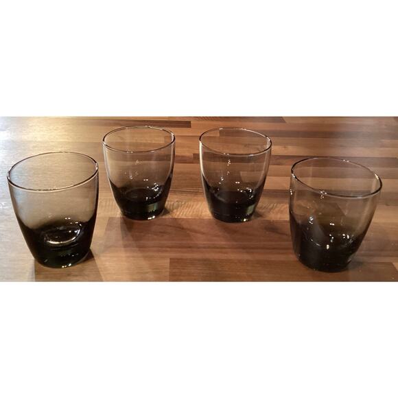 Libbey Classic Smoke Gray Double Old Fashioned Rocks Glasses Set of 4 - Picture 4 of 10